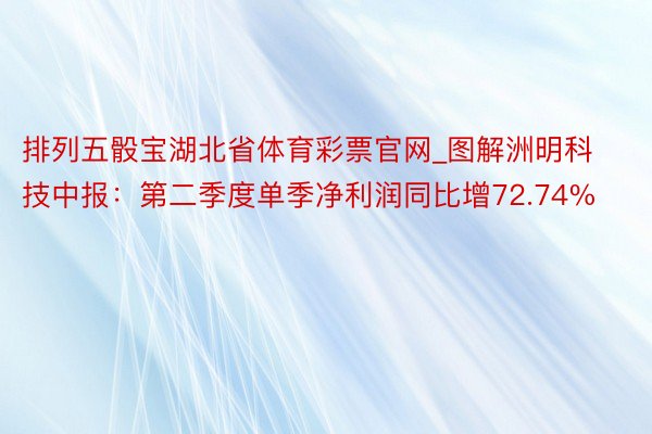 排列五骰宝湖北省体育彩票官网_图解洲明科技中报：第二季度单季净利润同比增72.74%